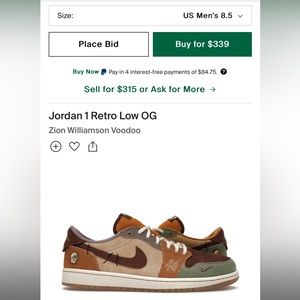 Jordan 1 Retro Low OG
Zion Williamson Voodoo